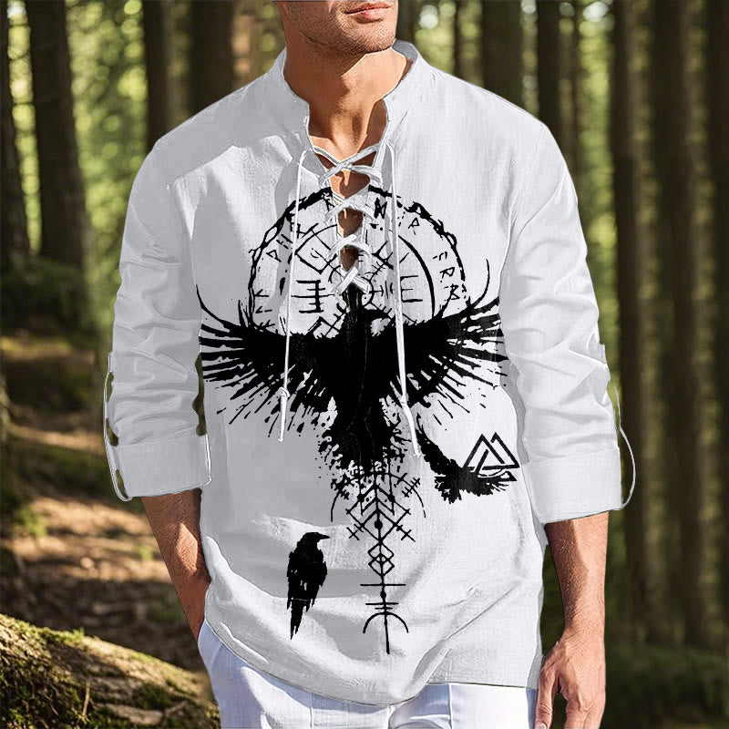 WorldNorse Raven Valknut Vegvisir Costume Shirt