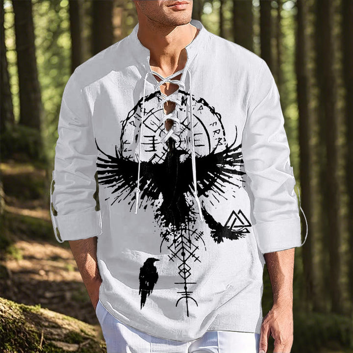 WorldNorse Raven Valknut Vegvisir Costume Shirt