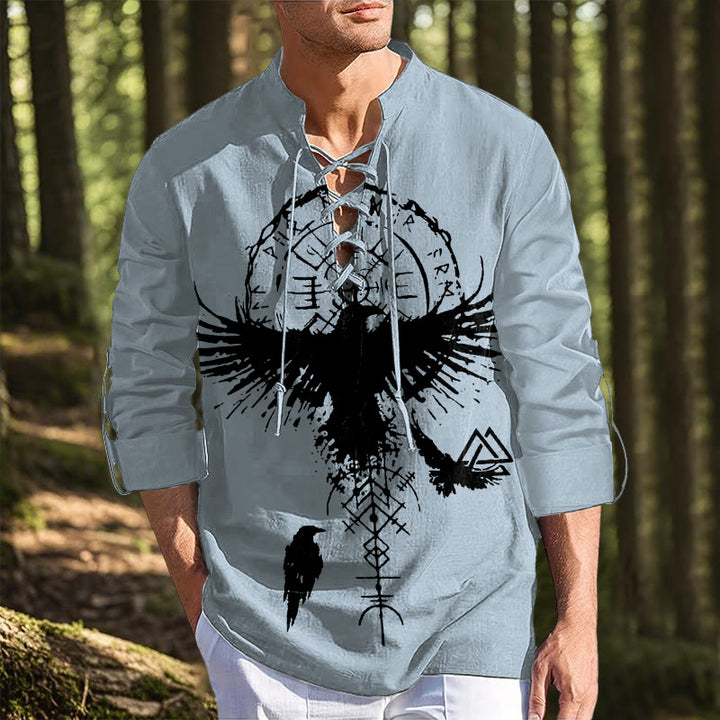 WorldNorse Raven Valknut Vegvisir Costume Shirt