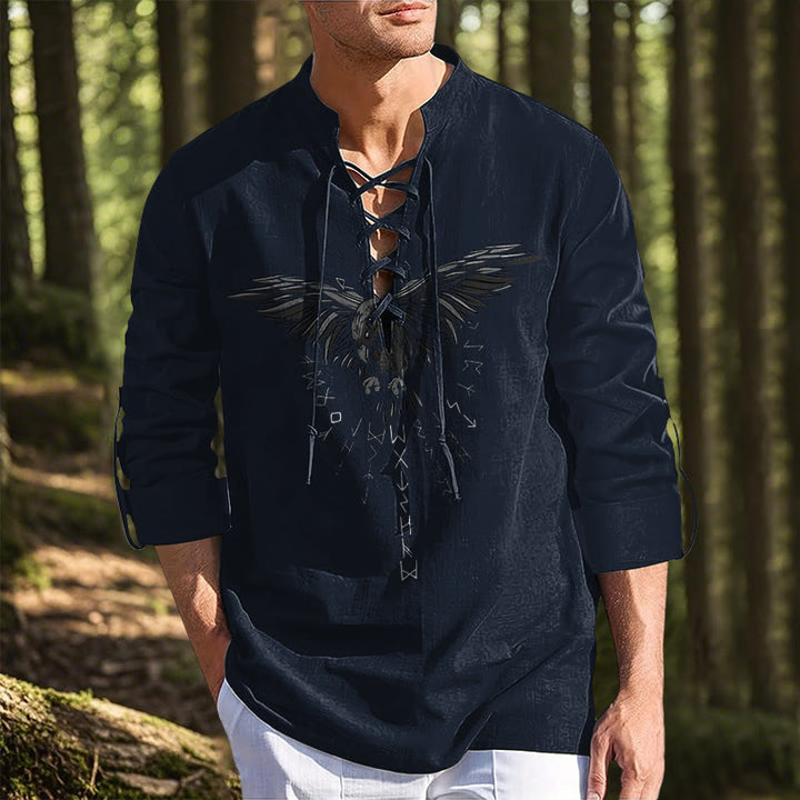 WorldNorse Runes Raven Eagle Graphic Costume Shirt