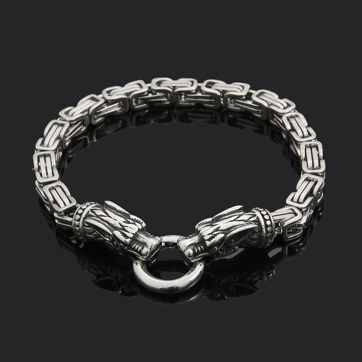 WorldNorse Silver Twin Dragon Head Link Bracelet - image 2