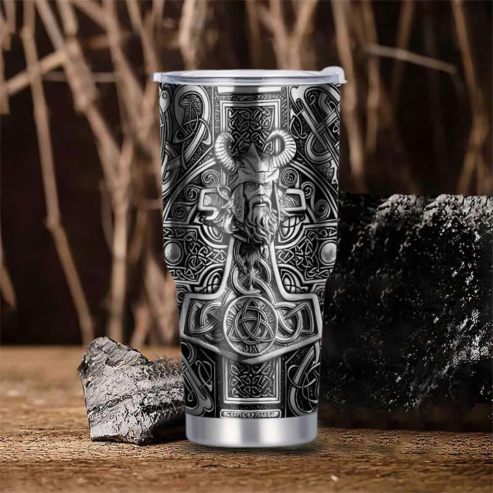 WorldNorse Odin Mjolnir Celtic Knot Viking Tumbler