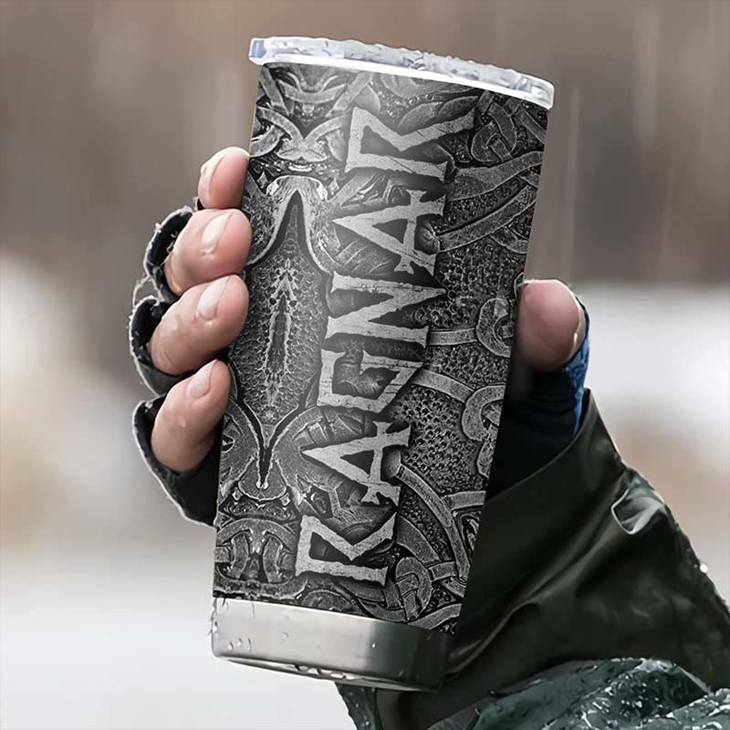 WorldNorse Odin Skull Ragnar Front and Back Tumbler