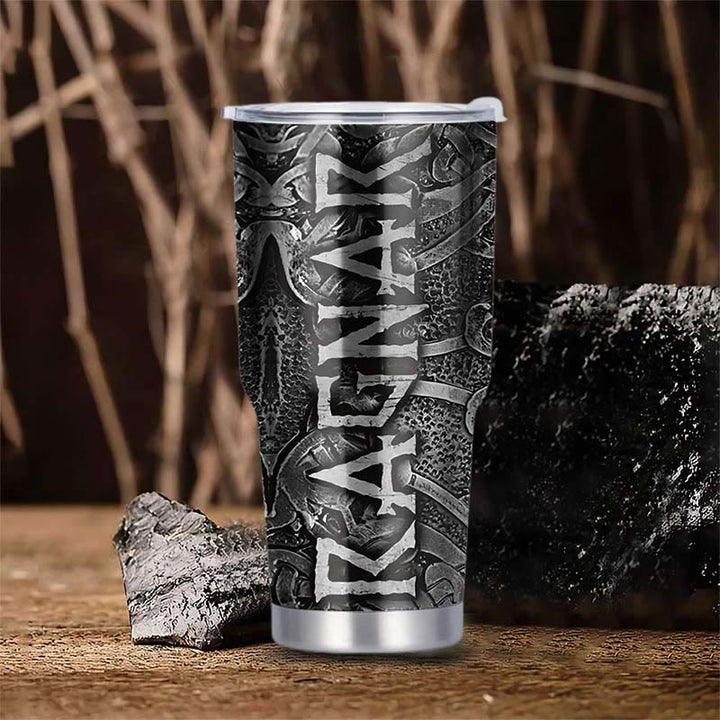 WorldNorse Odin Skull Ragnar Front and Back Tumbler