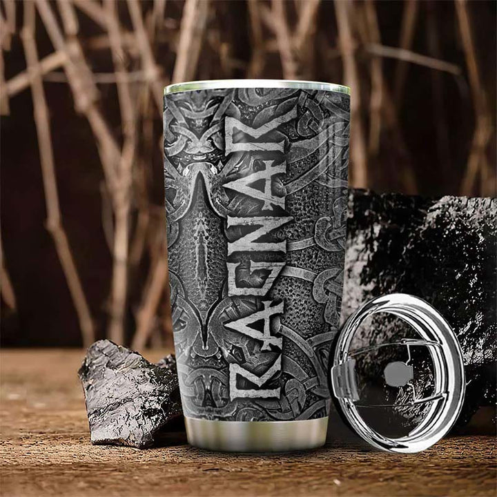 WorldNorse Odin Skull Ragnar Front and Back Tumbler