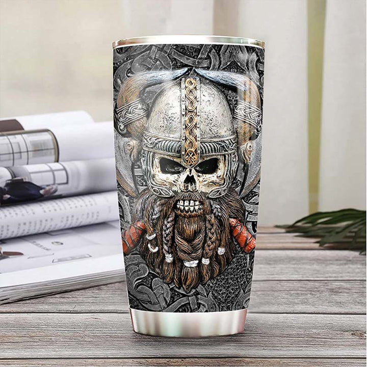 WorldNorse Odin Skull Ragnar Front and Back Tumbler