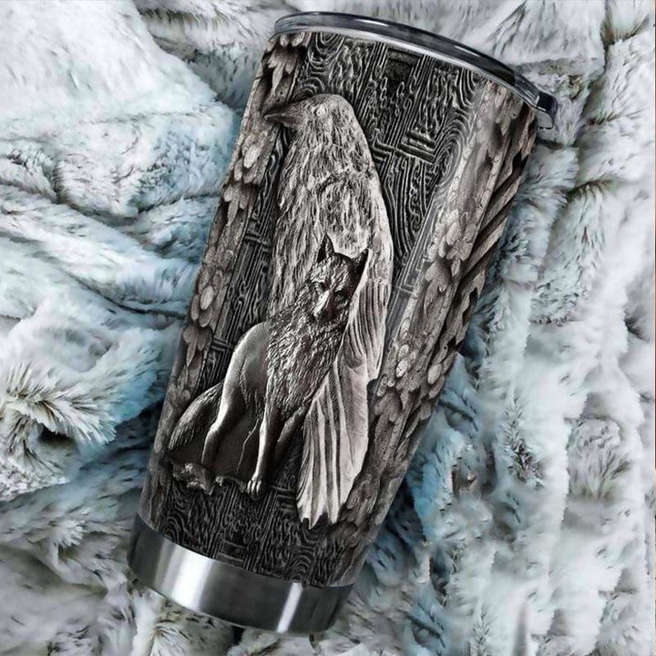 WorldNorse Wolf Raven Vacuum Insulated Tumbler