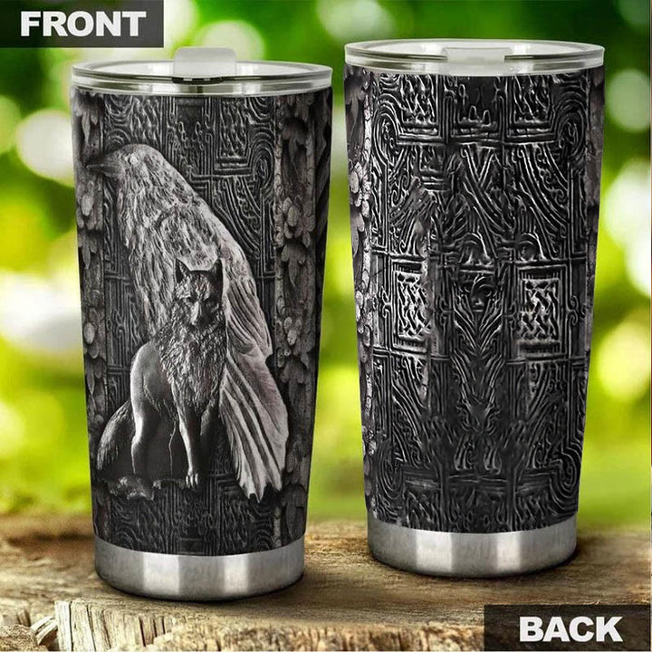 WorldNorse Wolf Raven Vacuum Insulated Tumbler