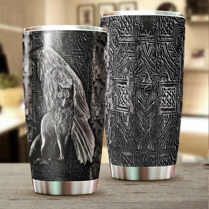 WorldNorse Wolf Raven Vacuum Insulated Tumbler