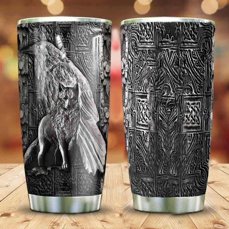 WorldNorse Wolf Raven Vacuum Insulated Tumbler
