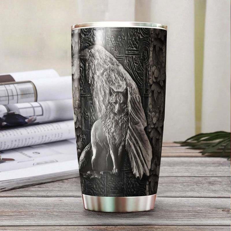 WorldNorse Wolf Raven Vacuum Insulated Tumbler