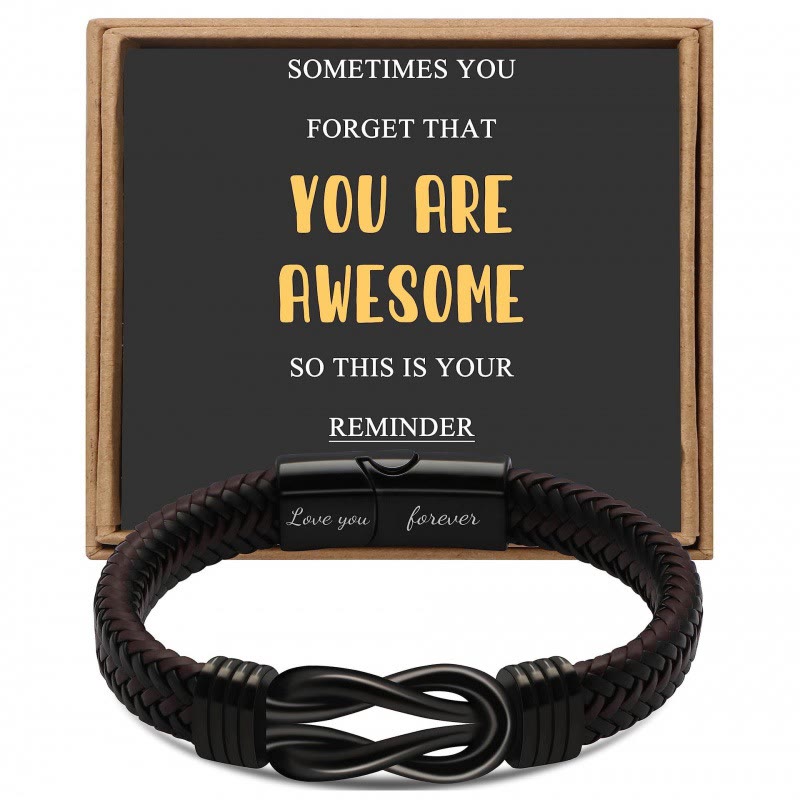 WorldNorse Love You Forever Inspirational Leather Bracelet