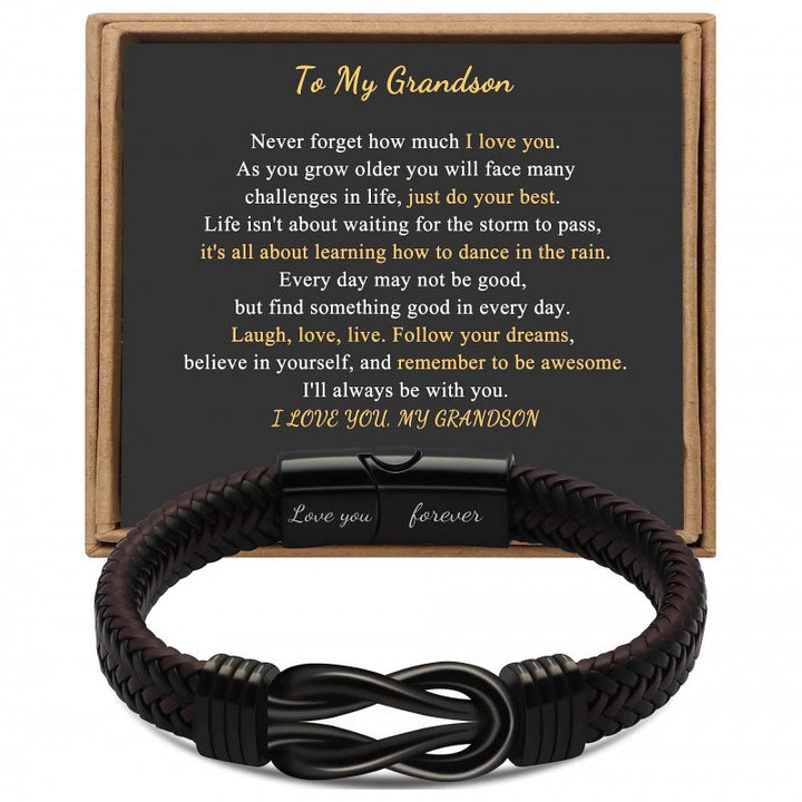 WorldNorse Love You Forever Inspirational Leather Bracelet