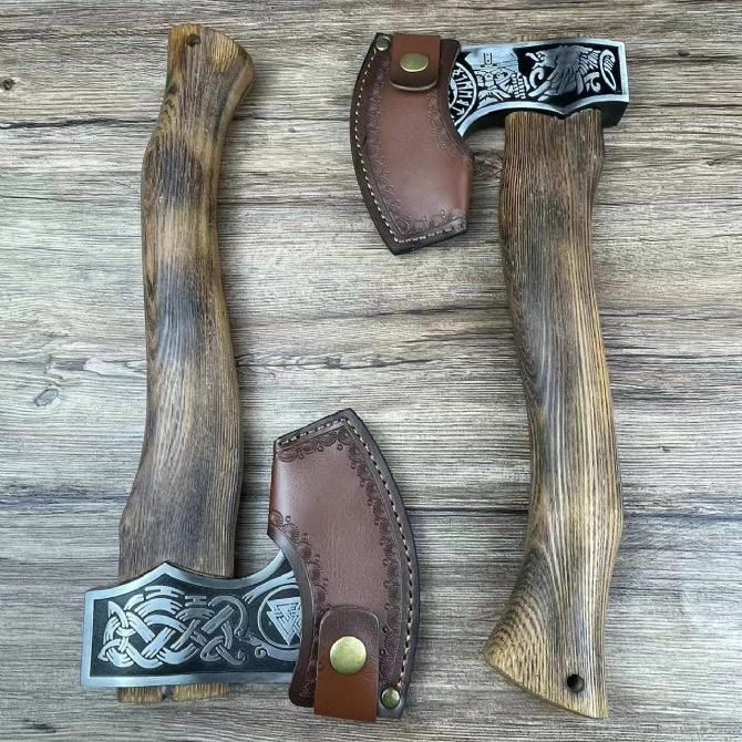 WorldNorse Etched Norse Symbols Handmade Viking Battle Axe - image 7