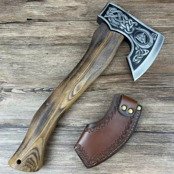 WorldNorse Etched Norse Symbols Handmade Viking Battle Axe - image 3
