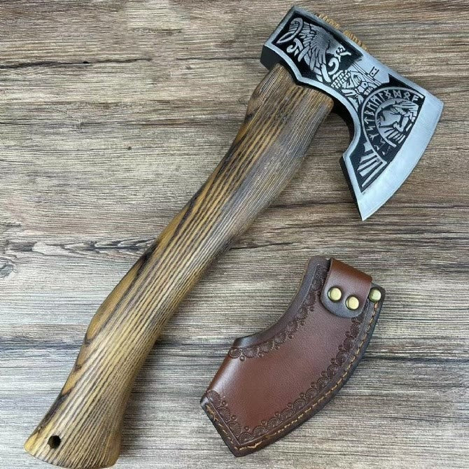 WorldNorse Etched Norse Symbols Handmade Viking Battle Axe - image 6