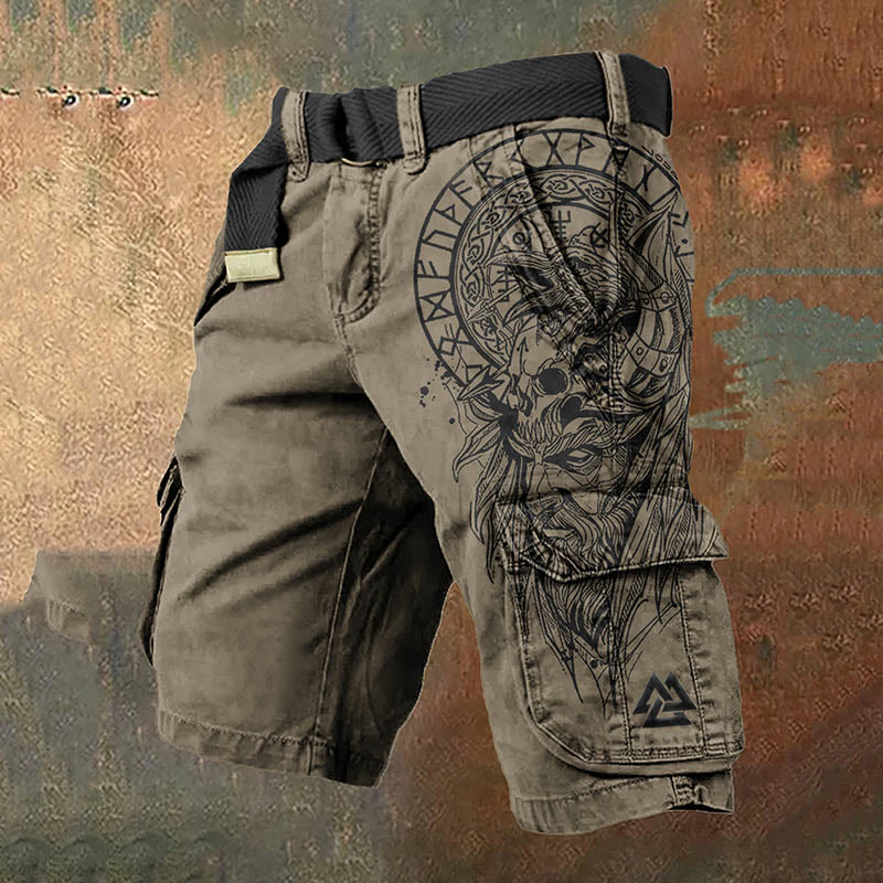 WorldNorse Vegvisir Valknut Cargo Shorts - US/UK/AU50，EU60 (5XL) - image 0