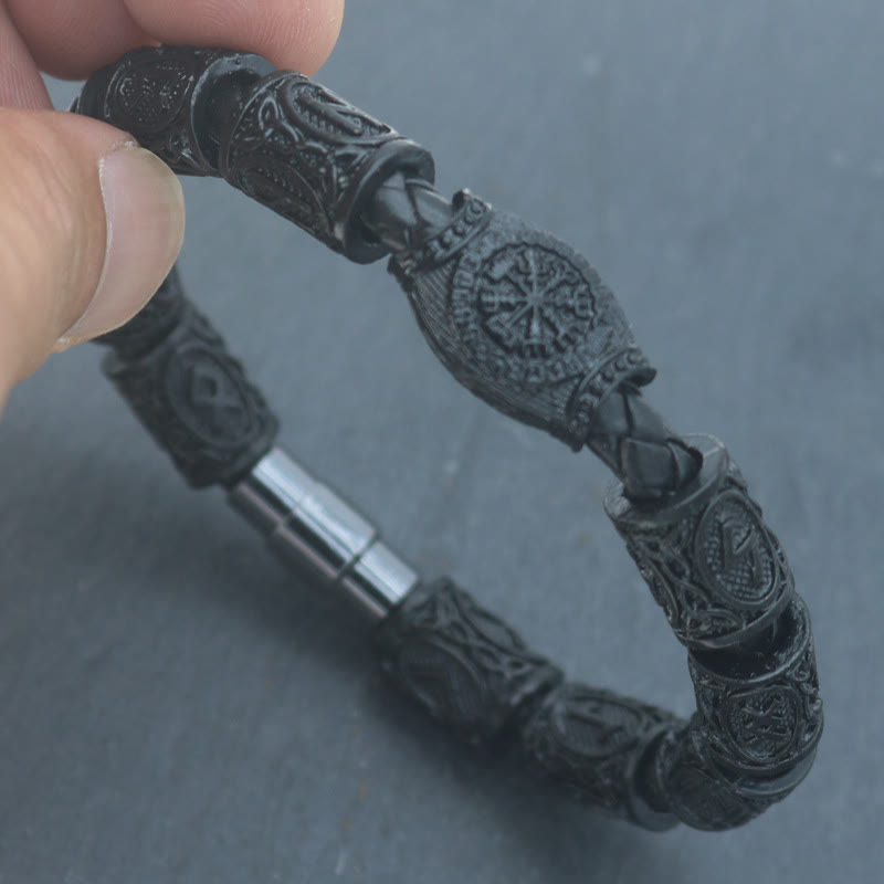 WorldNorse Odin's Runestone Bead Compass Vegvisir Bracelet