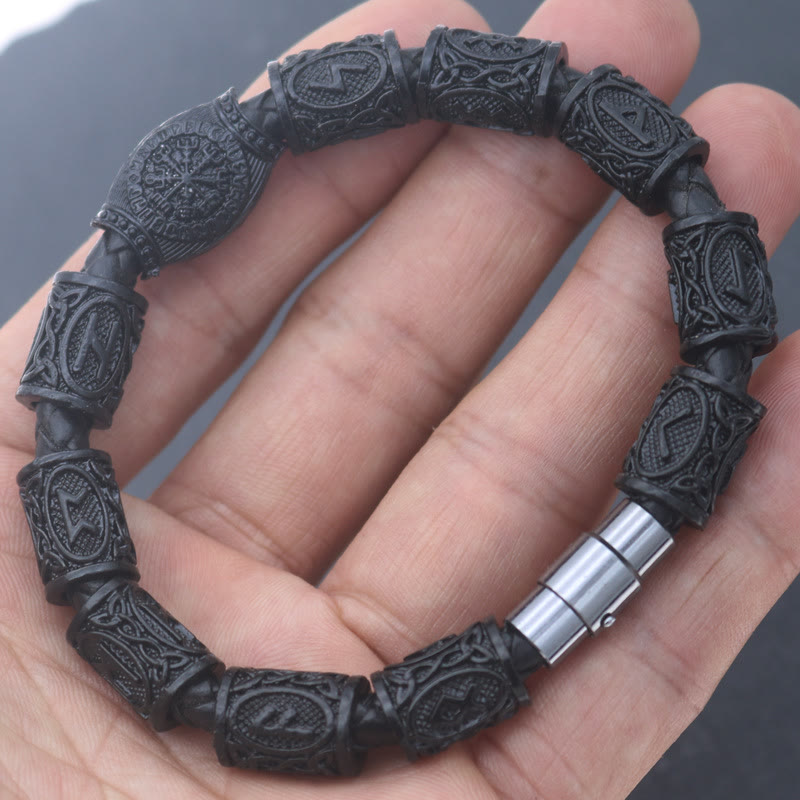 WorldNorse Odin's Runestone Bead Compass Vegvisir Bracelet