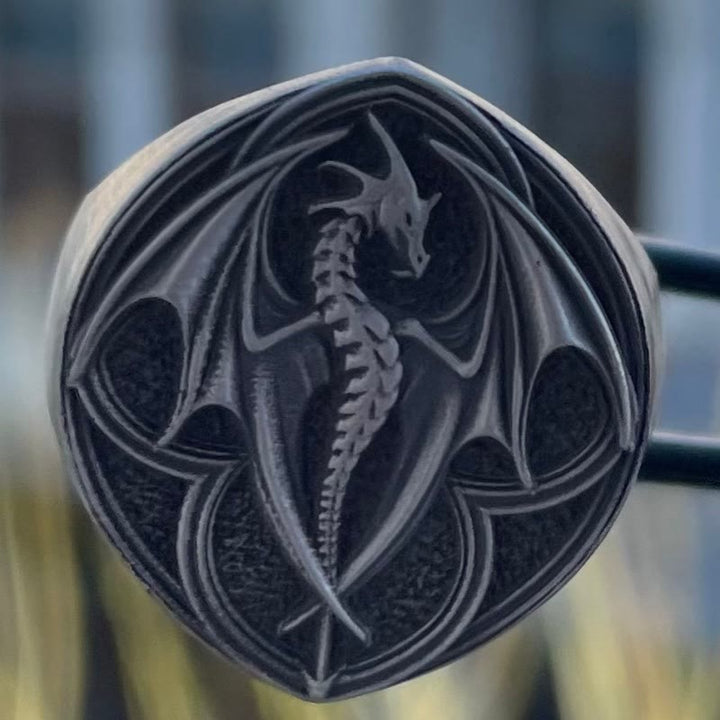 FREE Today: Flying Dragon Signet Relief Ring