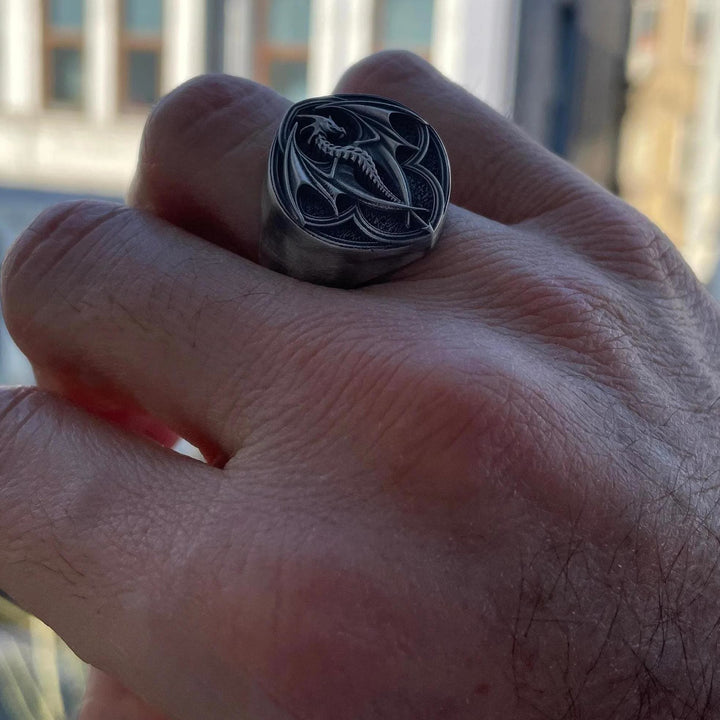 FREE Today: Flying Dragon Signet Relief Ring