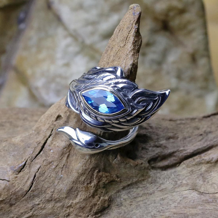 FREE Today: Mystic Foxfire Wing Blue Topaz Feather Ring - image 6