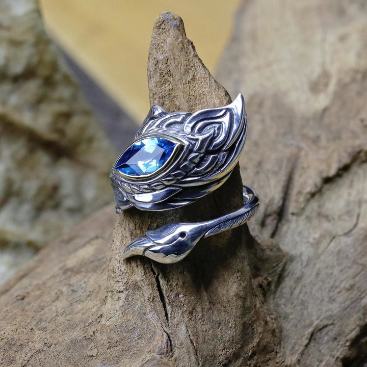 FREE Today: Mystic Foxfire Wing Blue Topaz Feather Ring - image 5