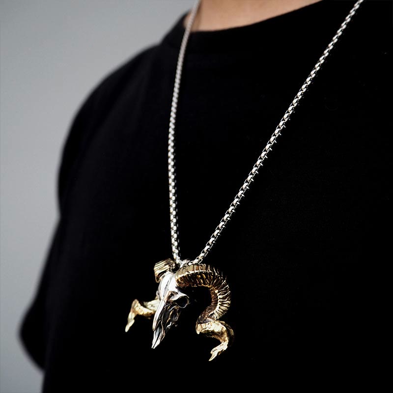 WorldNorse 925 Sterling Silver Sheep Head Necklace - image 2