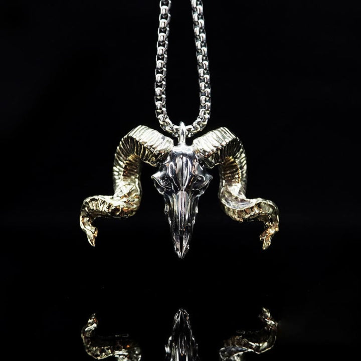 WorldNorse 925 Sterling Silver Sheep Head Necklace - Necklace - image 0