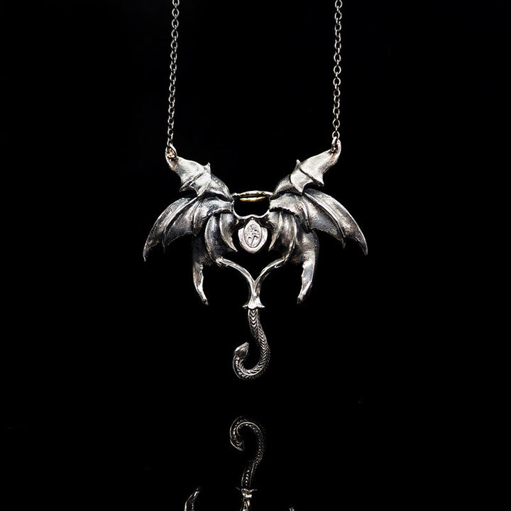WorldNorse 925 Sterling Silver Dark Angel Demon Wings Necklace - image 7