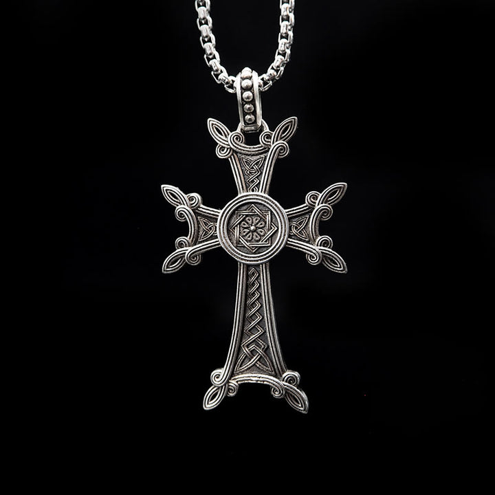 WorldNorse 925 Sterling Silver Triquetra Cross Necklace - Necklace - image 0