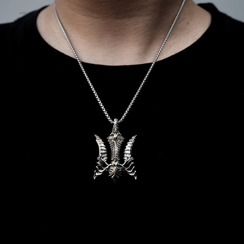 WorldNorse 925 Sterling Silver Celtic-inspired Trident Necklace - image 1