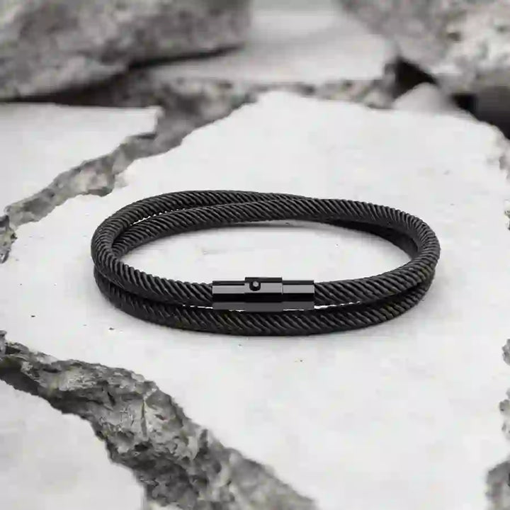 WorldNorse Minimalist Stainless Steel Magnetic Clasp Braided Bracelet - image 4
