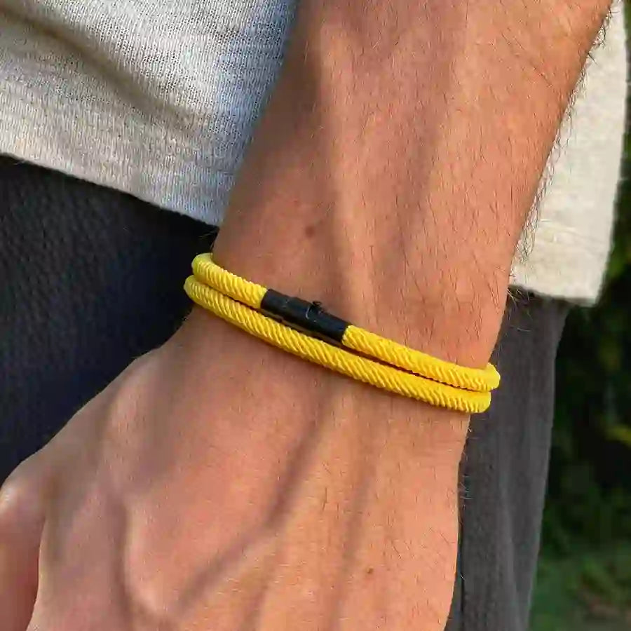 WorldNorse Minimalist Stainless Steel Magnetic Clasp Braided Bracelet - Yellow - L(45cm) - image 22