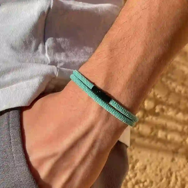 WorldNorse Minimalist Stainless Steel Magnetic Clasp Braided Bracelet - Blue - L(45cm) - image 25