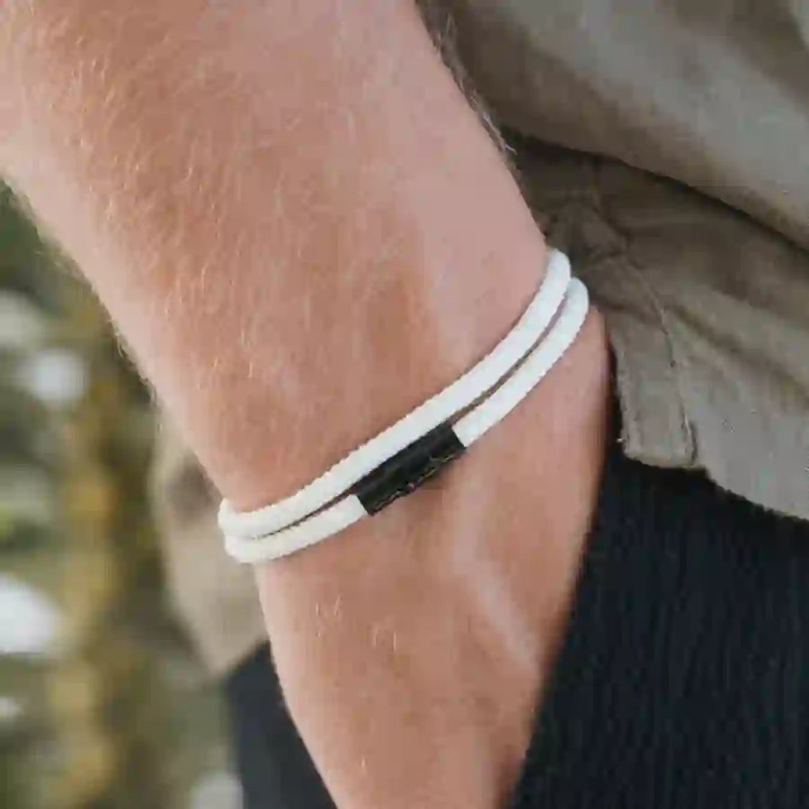 WorldNorse Minimalist Stainless Steel Magnetic Clasp Braided Bracelet - Off-White - L(45cm) - image 32