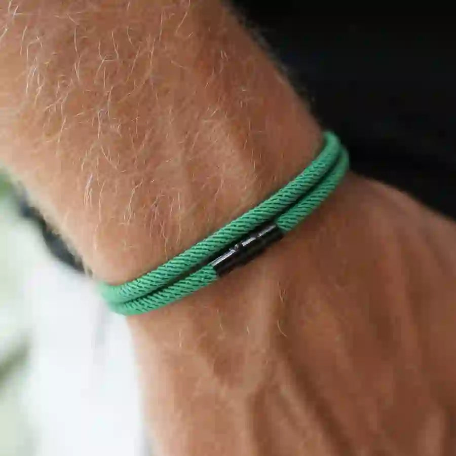 WorldNorse Minimalist Stainless Steel Magnetic Clasp Braided Bracelet - Green - L(45cm) - image 35