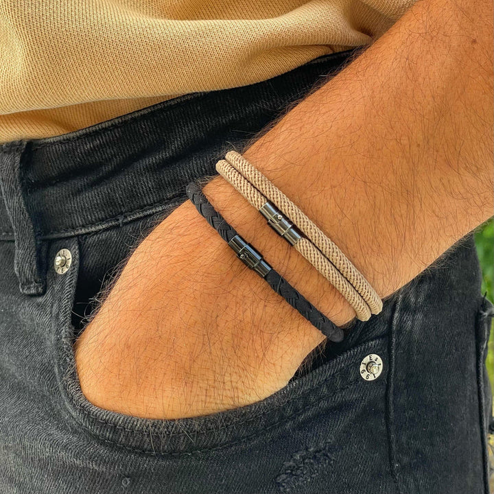 WorldNorse Minimalist Stainless Steel Magnetic Clasp Braided Bracelet - Camel - L(45cm) - image 38
