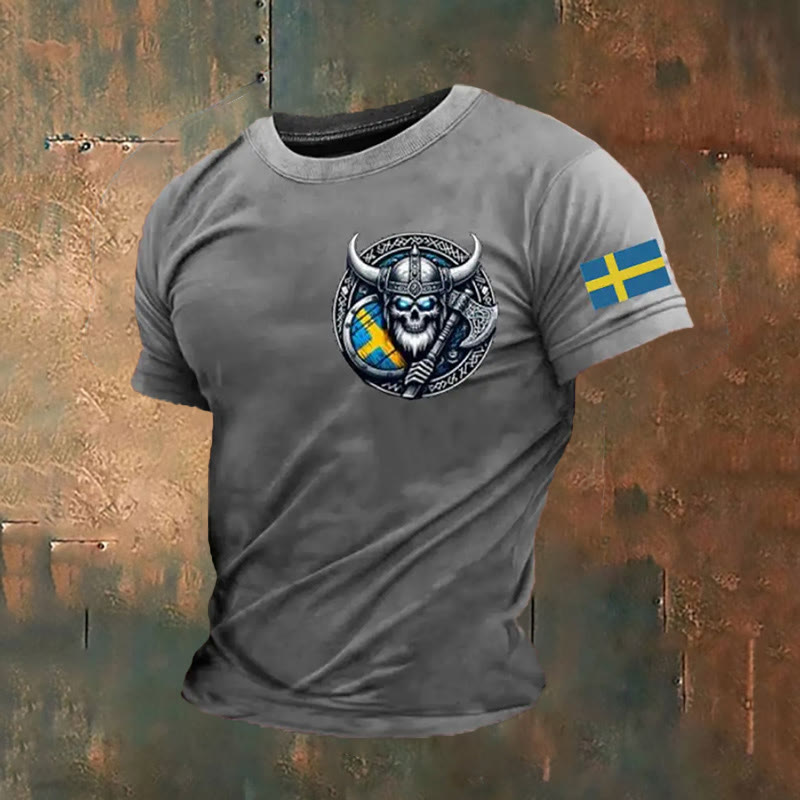 WorldNorse Viking Axe Celtic Knot T-Shirt - Grey - US/UK/AU50，EU60 (5XL) - image 1