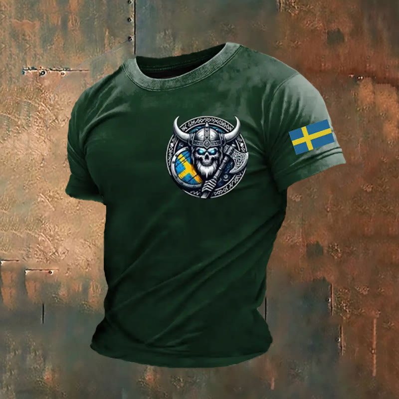 WorldNorse Viking Axe Celtic Knot T-Shirt - Dark Green - US/UK/AU50，EU60 (5XL) - image 3