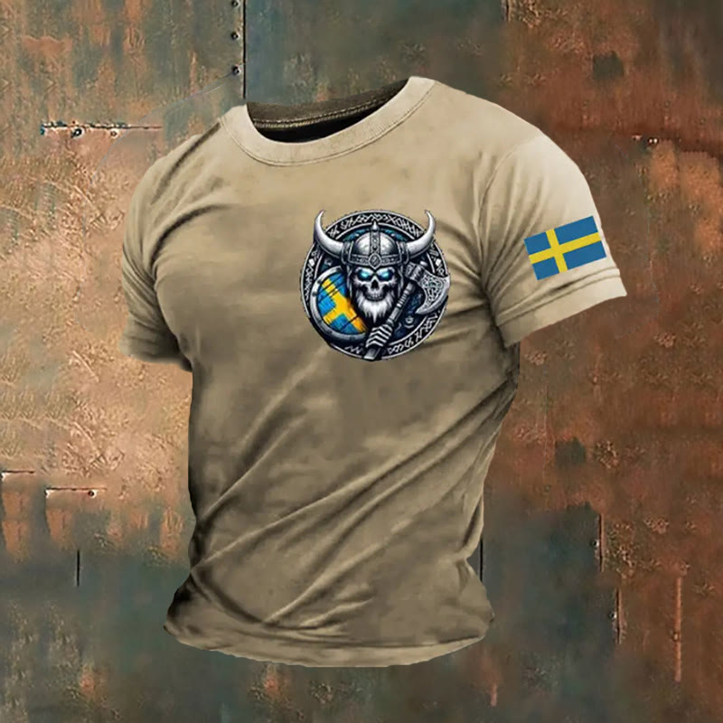 WorldNorse Viking Axe Celtic Knot T-Shirt - Khaki - US/UK/AU50，EU60 (5XL) - image 5