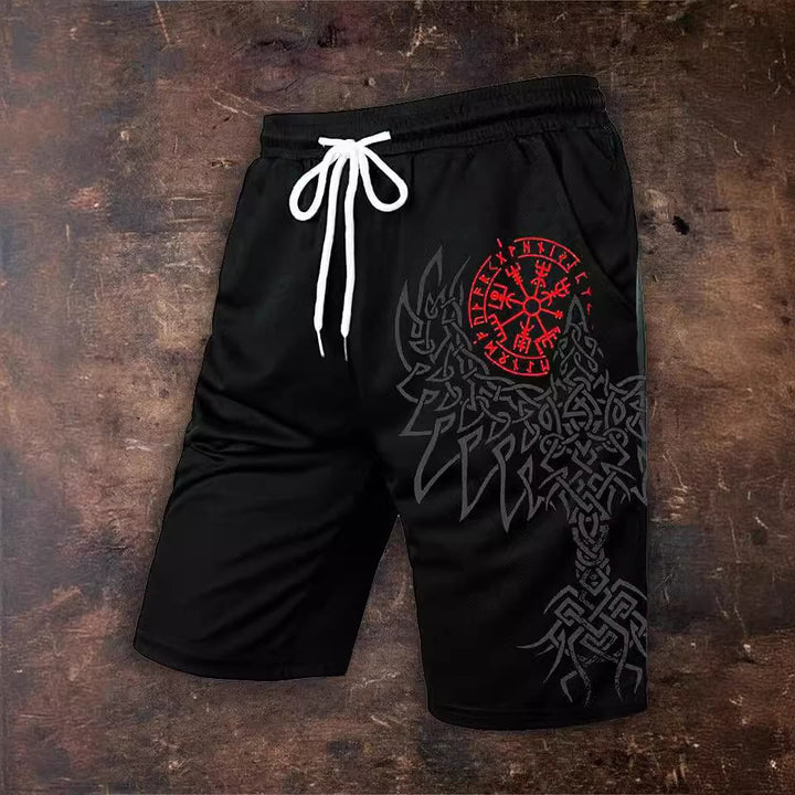 WorldNorse Vegvisir Raven Casual Shorts - Red - US/UK/AU54，EU64 (7XL) - image 0