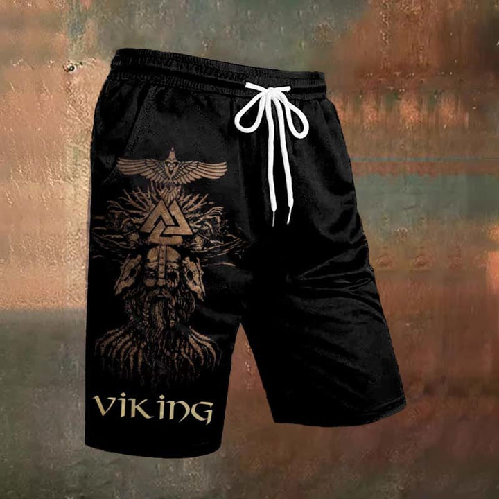 WorldNorse Skull Head Yggdrasil Valknut Casual Shorts - US/UK/AU54，EU64 (7XL) - image 0