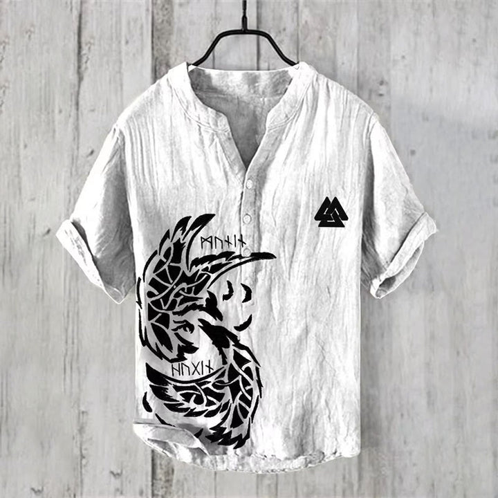 WorldNorse Raven Rune Valknut Casual Shirt