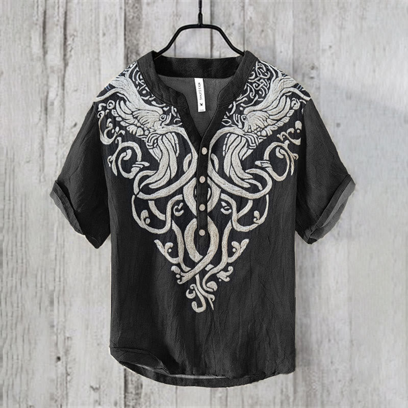 WorldNorse Yggdrasil Jormungandr Casual Shirt - US/UK/AU50，EU60 (5XL) - image 0