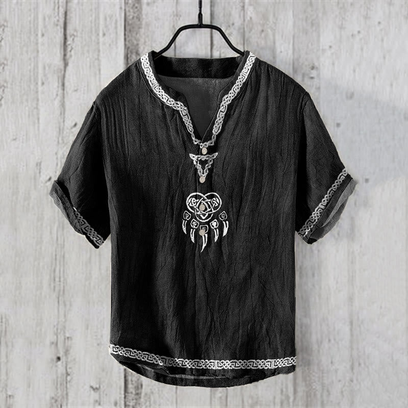 WorldNorse Viking Bear Celtic Knot Casual Shirt - US/UK/AU50，EU60 (5XL) - image 0