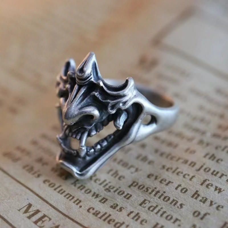 WorldNorse Pharaoh Death Mask Signet Adjustable Ring