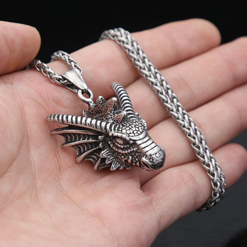 WorldNorse Vintage Norse Dragon Head Necklace - image 3