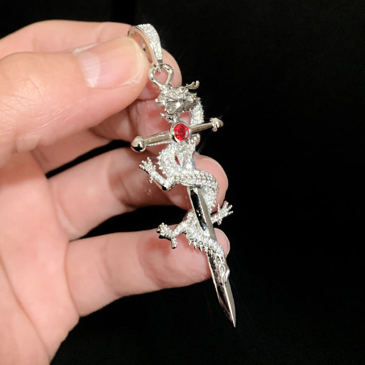 WorldNorse Odin's Sword Dragon Zircon Necklace - image 5