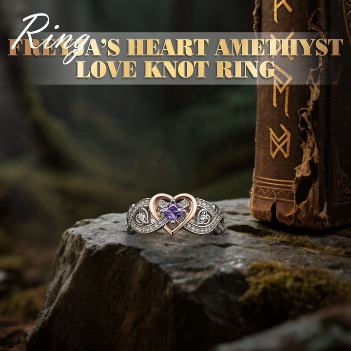 WorldNorse Freyja’s Heart Amethyst Love Knot Ring - image 3